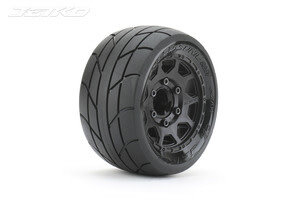 Jetko Tires JKO2704CBMSGNB4   1/10 ST 2.8 Super Sonic Tires Mounted on Black Claw Rims, Medium Soft, 17mm Hex