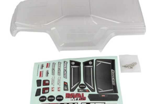 Team Associated ASC25829  RIVAL MT10 Body V2, Clear