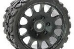 Powerhobby PHT1141-Race  Powerhobby Raptor Belted Monster Truck Tires / Wheels w 17mm Hex (2) Race