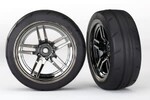 Traxxas 8373 Tires and wheels, assembled, glued (split-spoke black chrome wheels, 1.9' Response tires) (front) (2)
