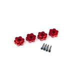 Traxxas 8956R Wheel hubs, hex, aluminum (red-anodized) (4)/ 4x13mm screw pins (4)