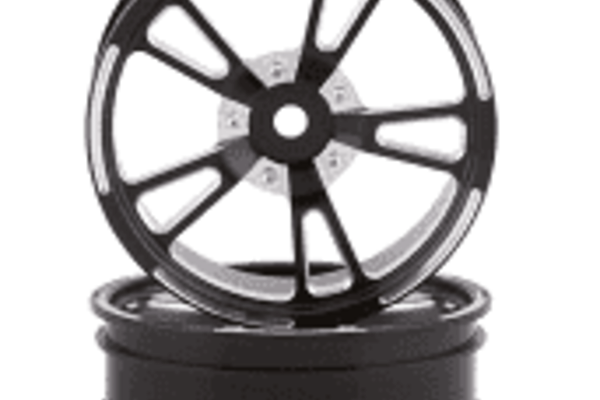 SSD RC SSD00450   SSD RC V Spoke Aluminum Front 2.2” Drag Racing Wheels (Black)