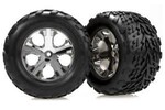 Traxxas 3669 Tires & wheels, assembled, glued (2.8') (All-Star chrome wheels, Talon tires, foam inserts) (nitro rear/ electric front) (2)