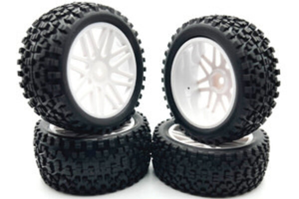 Racers Edge RCE3480W  1/10 Off-Road V Line White Wheels (4pcs) Width Front:37mm Rear:43mm