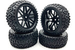 Racers Edge 1/10 Off-Road V Line Black Wheels (4pcs) Width Front:37mm Rear:43mm