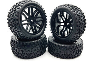 Racers Edge 1/10 Off-Road V Line Black Wheels (4pcs) Width Front:37mm Rear:43mm