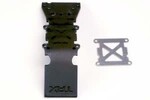 Traxxas 4937 Skidplate, front plastic (black)/ stainless steel plate