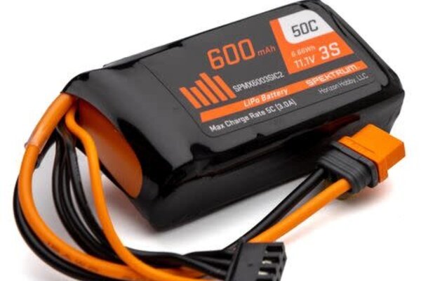 SPEKTRUM SPMX6003SIC2  11.1V 600mAh 3S 50C LiPo Battery: IC2