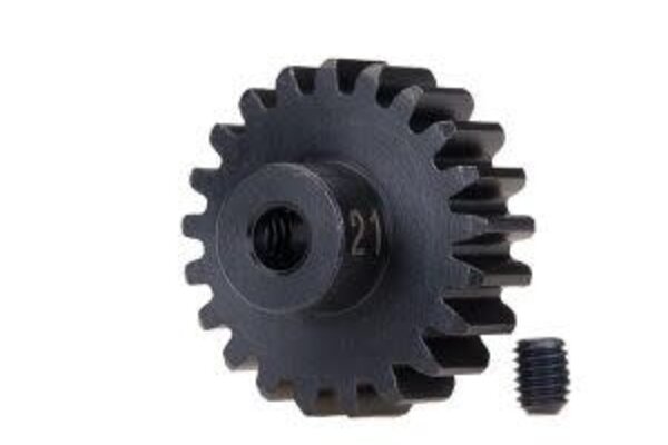 Traxxas 3951X Gear, 21-T pinion (32-p), heavy duty (machined, hardened steel) (fits 3mm shaft)/ set screw