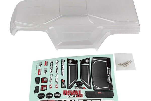 Team Associated ASC25829  RIVAL MT10 Body V2, Clear