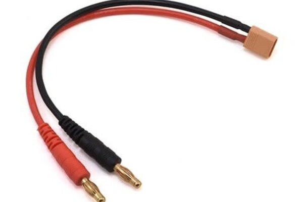 Protek RC PTK-5343   RC XT30 Charge Lead (Male XT30 to 4mm Banana Plugs) (6" / 15.24cm)