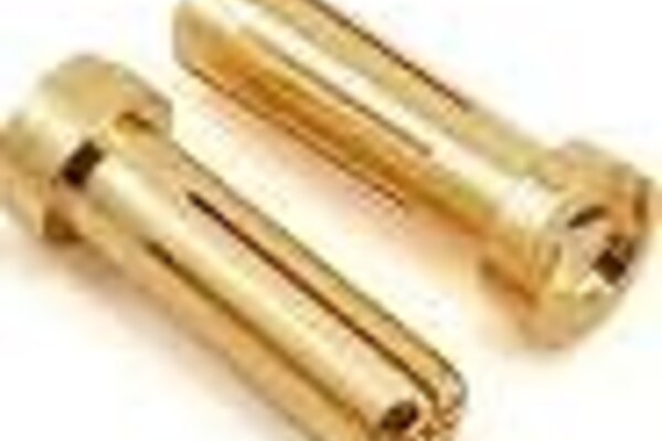 TQ Wire TQ2507 5mm Male Bullets Low Profile (pr.) Gold 19mm