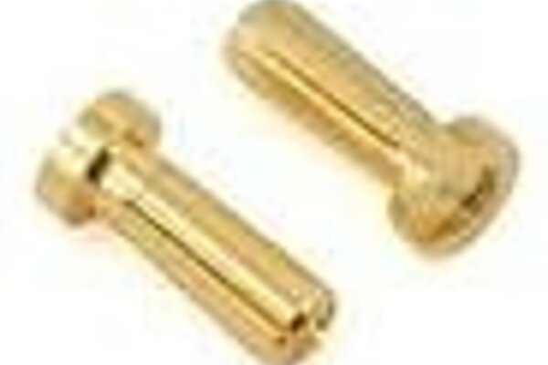 Protek RC PTK-5044  ProTek RC 4mm Low Profile "Super Bullet" Solid Gold Connectors (2 Male)