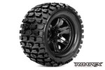 Roapex R/C ROPR3002-B0  Tracker 1/10 Monster Truck Tire Black Wheel with O Offset