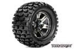 Roapex R/C ROPR3002-CB0  Tracker 1/10 Monster Truck Tire Chrome Black Wheel
