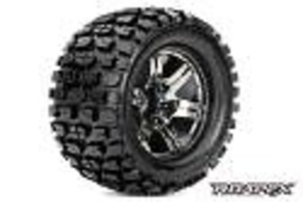 Roapex R/C ROPR3002-CB0  Tracker 1/10 Monster Truck Tire Chrome Black Wheel