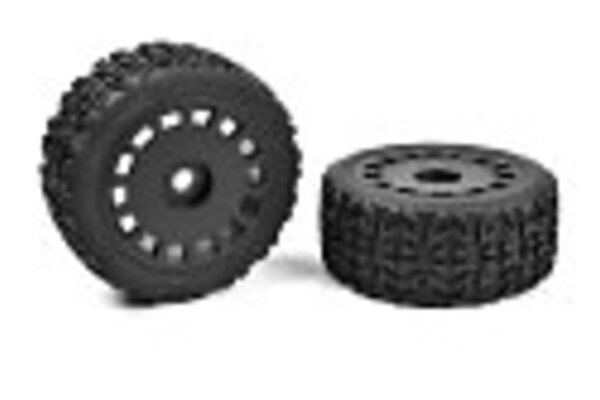 Corally (Team Corally) C-00180-613  Off-Road 1/8 Truggy Tires Tracer Glued on Black Rims