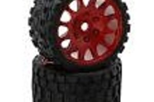 Powerhobby PHBPHT1131SRED  Powerhobby Scorpion Belted Monster Truck Tires / Wheels w