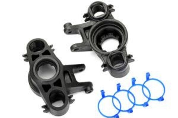 Traxxas 8635 Axle carriers, left & right (1 each) (use with 8x16mm & 17x26mm ball bearings)/ dust boot retainers (4)