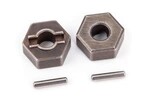 Traxxas 1654R Wheel hubs, 12mm hex (steel) (2)/ axle pins (2)