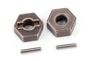 Traxxas 1654R Wheel hubs, 12mm hex (steel) (2)/ axle pins (2)