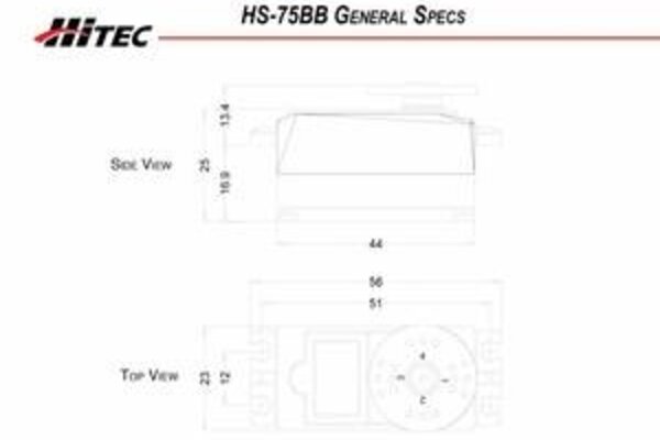 Hitec HS-75BB Retract Servo .34sec/114oz @ 6.0v