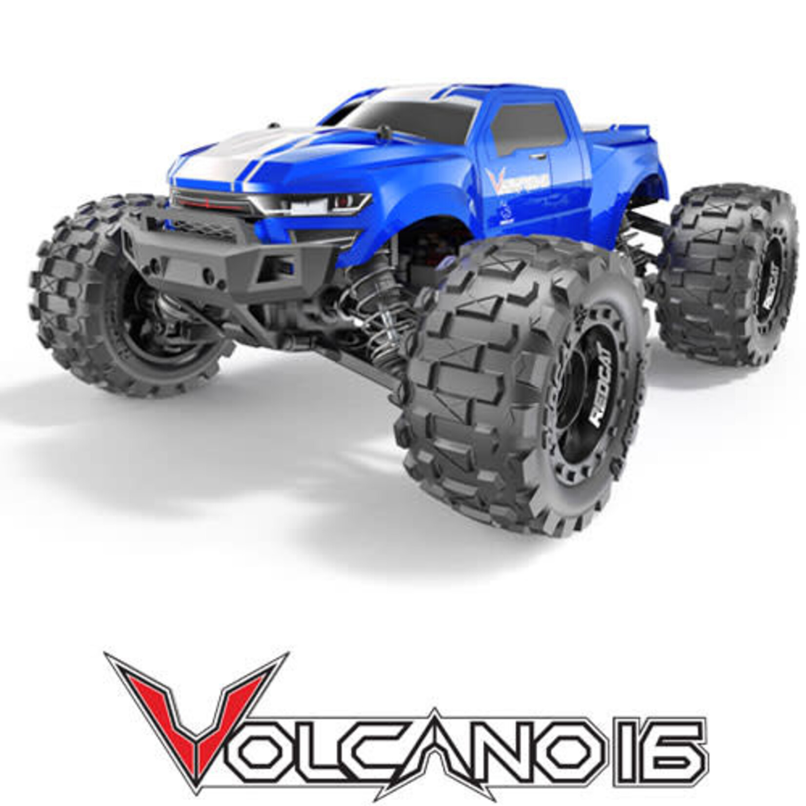 Redcat Racing RER13649  Redcat Volcano-16 1/16 Scale Brushed Monster Truck BLUE