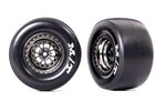 Traxxas 9476X Tires & wheels, assembled, glued (Weld black chrome wheels, sticky tires, foam inserts) (rear) (2)