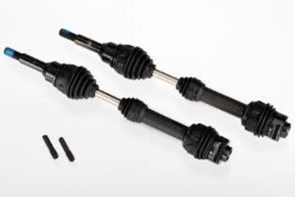 Traxxas 6851R Driveshafts, front, steel-spline constant-velocity (complete assembly) (2)