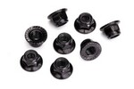 Traxxas 8447 Nuts, 5mm flanged nylon locking (steel, black serrated) (8)