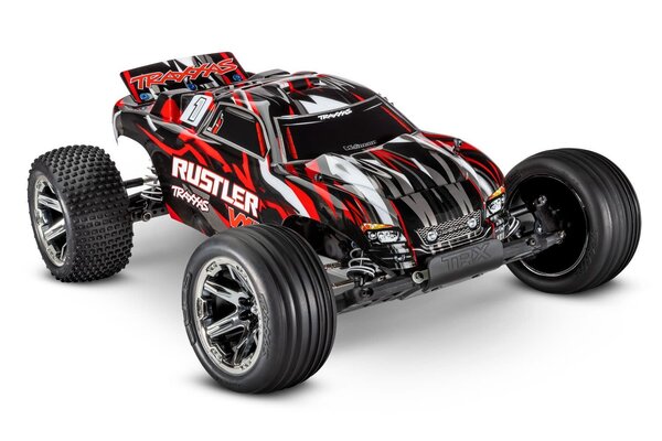 Traxxas 37076-74-RED Rustler® VXL:  1/10 Scale Stadium Truck with TQi™ Traxxas Link™ Enabled 2.4GHz Radio System & Traxxas Stability Management (TSM)®