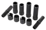 Traxxas 8250 Half shafts, center (internal splined, front (2) & internal splined, rear (2)/ external splined (2)/ pin retainer (4)) (plastic parts only)