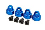 Traxxas 9664X Shock caps, aluminum (blue-anodized), GT-Maxx® shocks (4)/ spacers (4) (for Sledge™)