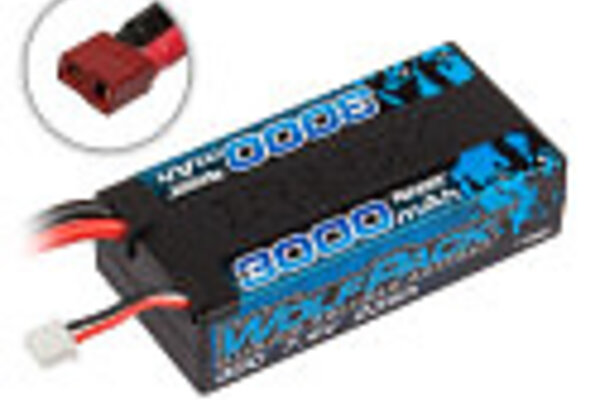 Team Associated ASC758  Reedy Wolfpack LiPo 3000mAh 30C 7.4V Shorty Pack, T-Plug