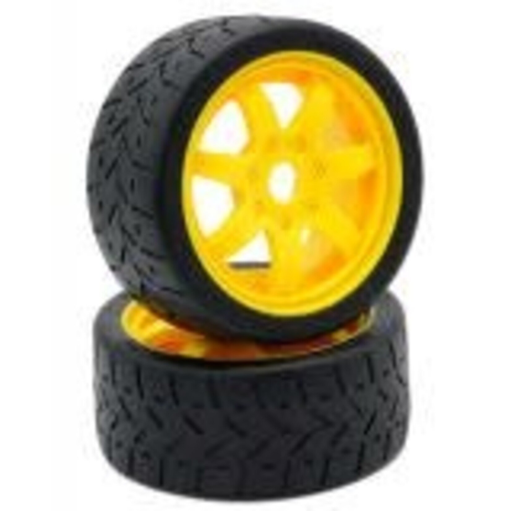 Power Hobby PHT5101-Yellow   1/8 Gripper 42/100 Belted Mounted Tires 17mm Yellow