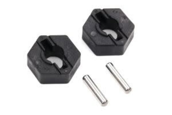 Traxxas 4954 Wheel hubs, hex (2)/ axle pins (2.5x12mm) (2)