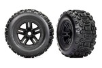 Traxxas 9672 Tires and wheels, assembled, glued (3.8' black wheels, Sledgehammer® tires, foam inserts) (2) 1:8