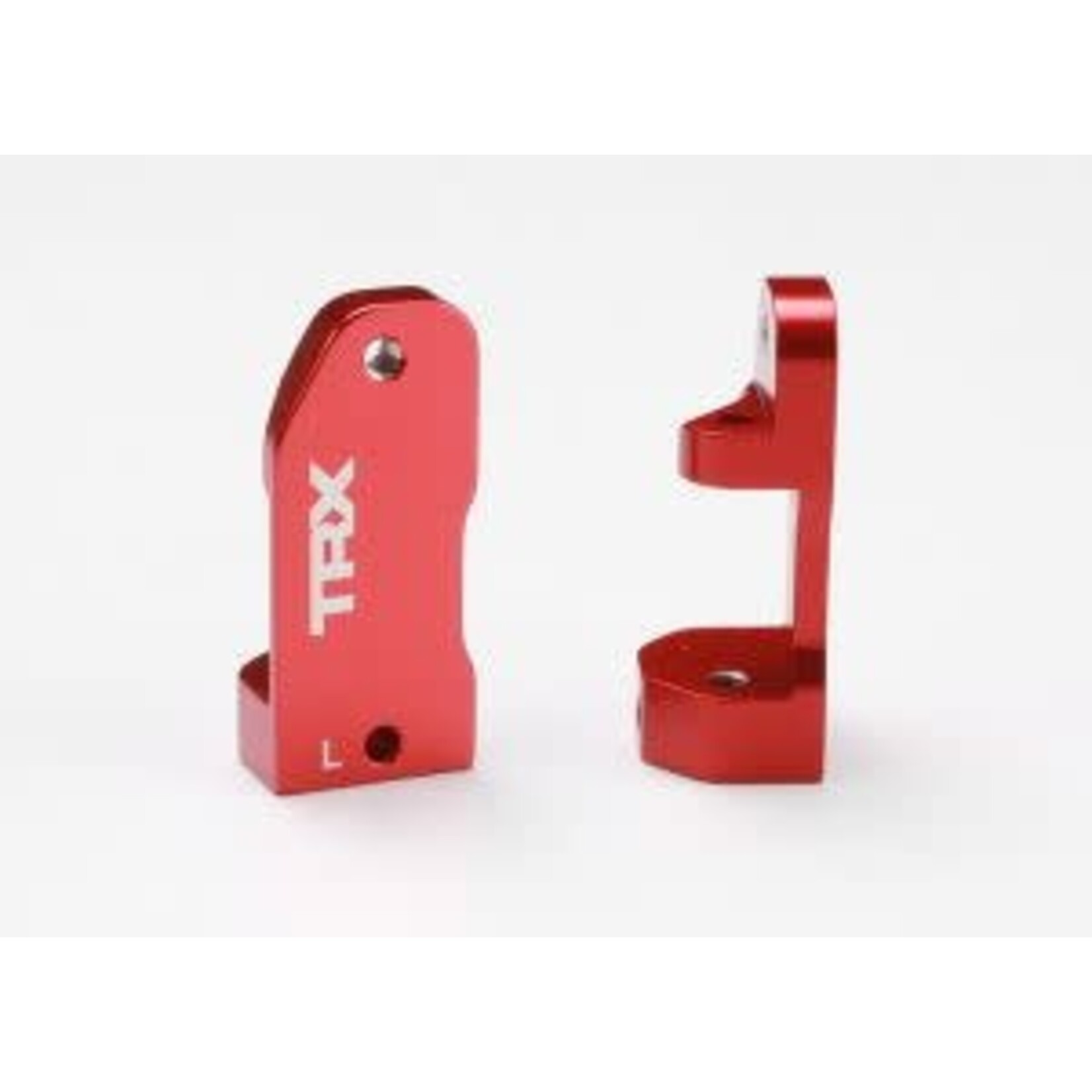 Traxxas 3632X Caster blocks, 30-degree, red-anodized 6061-T6 aluminum (left & right)/ suspension screw pin (2)