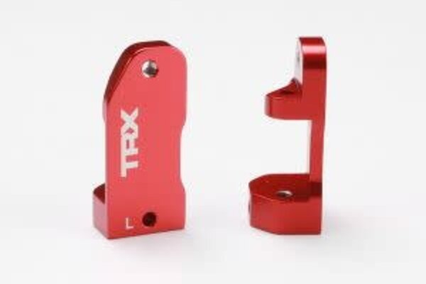 Traxxas 3632X Caster blocks, 30-degree, red-anodized 6061-T6 aluminum (left & right)/ suspension screw pin (2)
