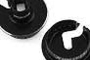 JCONCEPTS JCO2703-2  JConcepts Team Associated Fin Aluminum 13mm Shock Spring Cups (Black) (5mm Offset)