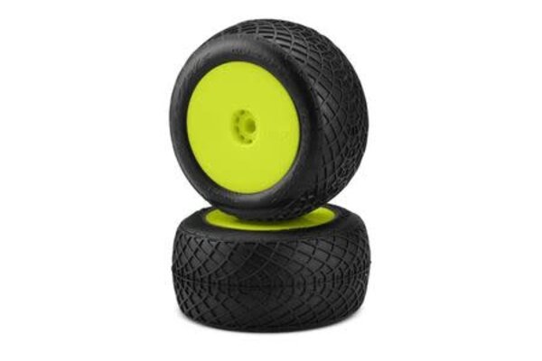 JCONCEPTS JCO40042221  Ellipse Tires, Rear Mounted Yellow Wheels, Green Compound (2): Mini-T/B