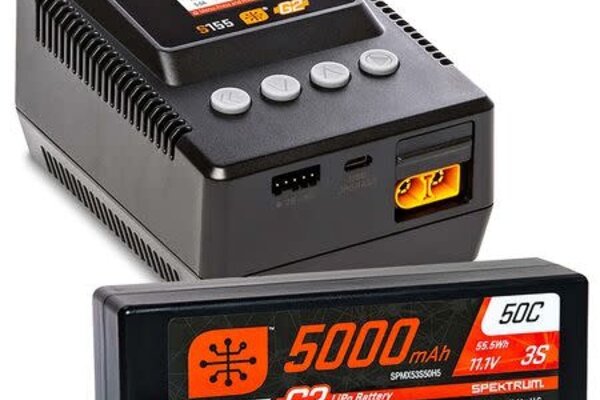 SPEKTRUM SPMXPSS300 Smart Powerstage Surface Bundle: 5000mAh 3S LiPo Battery / S155 Charger