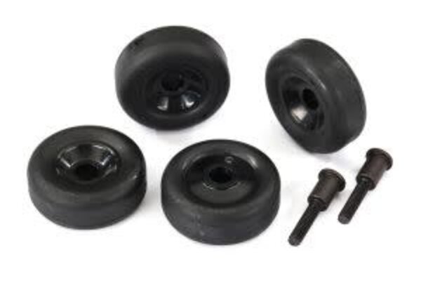 Traxxas 4976  Wheels (4)/ mounting screws (2) (for standard wheelie bar)