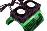 Powerhobby PHBPH1289GREEN   Heat Sink w Twin Turbo High Speed Cooling Fans
