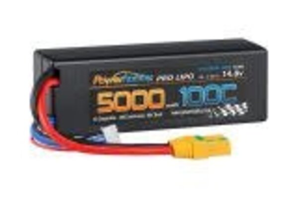 Powerhobby PHB4S5000100LCGXT90  Powerhobby 4S 14.8V 5000mah 100C Lipo Battery w XT90 Plug Hard Case LCG