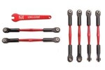 Traxxas 5539X Turnbuckles, aluminum (red-anodized), camber links, 58mm (4)/ front toe links, 61mm (2) (assembled with rod ends and hollow balls)/  aluminum 5mm wrench (red-anodized)