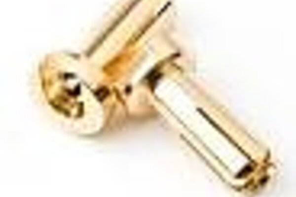TQ Wire TQ2502 4mm Male Bullets Low Profile (pr.) Gold 14mm