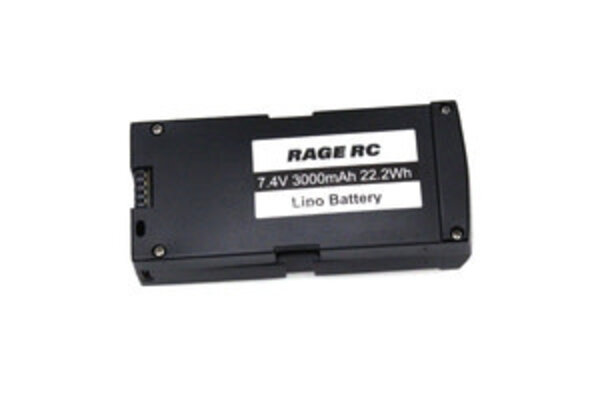 RAGE RC RGR4465  2S 7.4V 3000 mAh Battery w/ Case; Stinger GPS