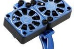Powerhobby PH1295Blue  Powerhobby 1/8 Aluminum HeatSink (Motor Mount) w/Twin Turbo High-Speed 30mm Cooling Fans For 40-42mm Diamtere Motors