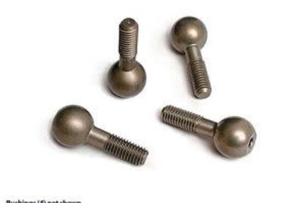 Traxxas 4933X Pivot balls, hard-anodized 7075-T6 aluminum (4)/ pivot ball cap bushings (4)